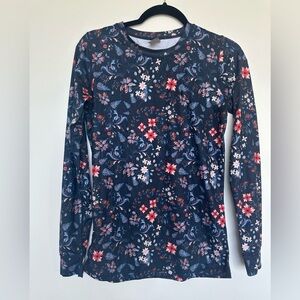 Kari Traa blue floral base layer long sleeve